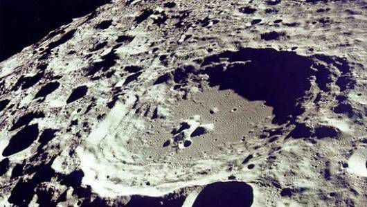 a dusty crater in the moon
