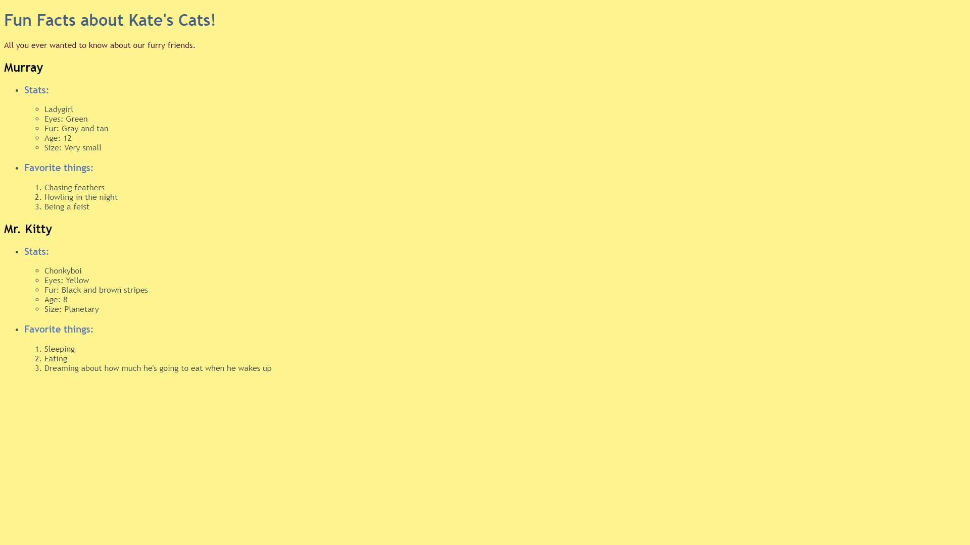 screencap of the page pet-project