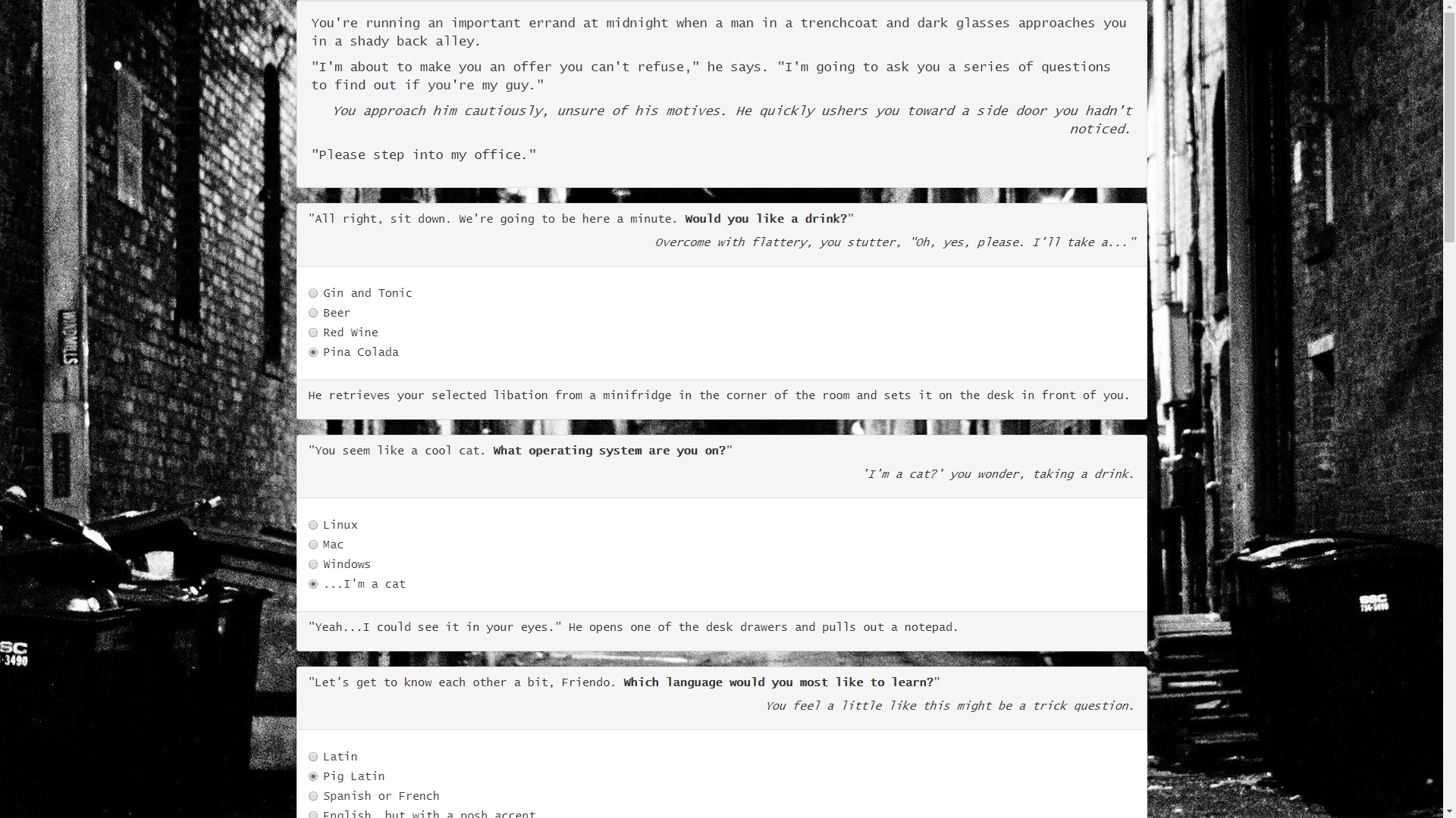 screencap of the page which-language
